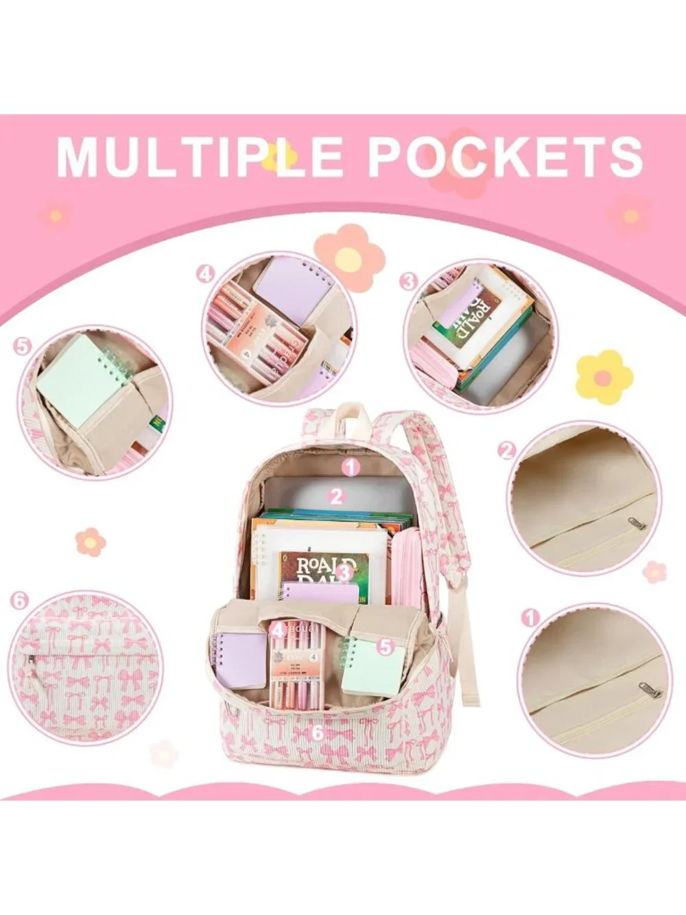 Trendy Corduroy School Backpack for Teens & Women | Stylish Laptop & Travel Bag